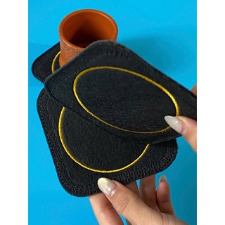 Bộ 6 chiếc lót ly bằng vải nỉ, lót cốc vải nỉ hình vuông kích thước 10cm
