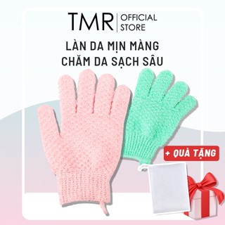 Găng Tay Tẩy Tế Bào Chết TMR, găng tay tắm với 3 lớp dày dăn, tiện dụng để chà lưng như bao tay tắm