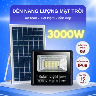 Đèn Năng Lượng Mặt Trời - Công Suất 3000W - Vỏ Nhựa ABS-Chống Nước IP69 - Không tốn tiền điện. An toàn Tự động bật/tắt
