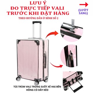  Túi trùm vali trong suốt xẻ hai bên hông có dây kéo chống nước chống trầy xước tiện lợi đi du lịch 