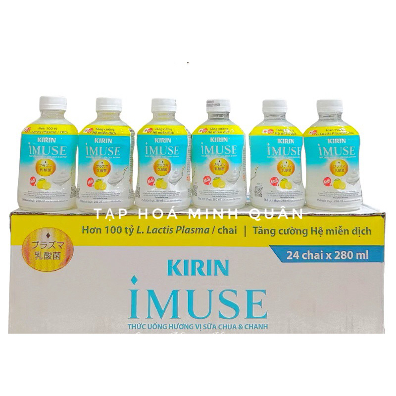 THÙNG 24 CHAI NƯỚC UỐNG KIRIN IMUSE VỊ SỮA CHUA VÀ CHANH ( 280ML x 24 CHAI)