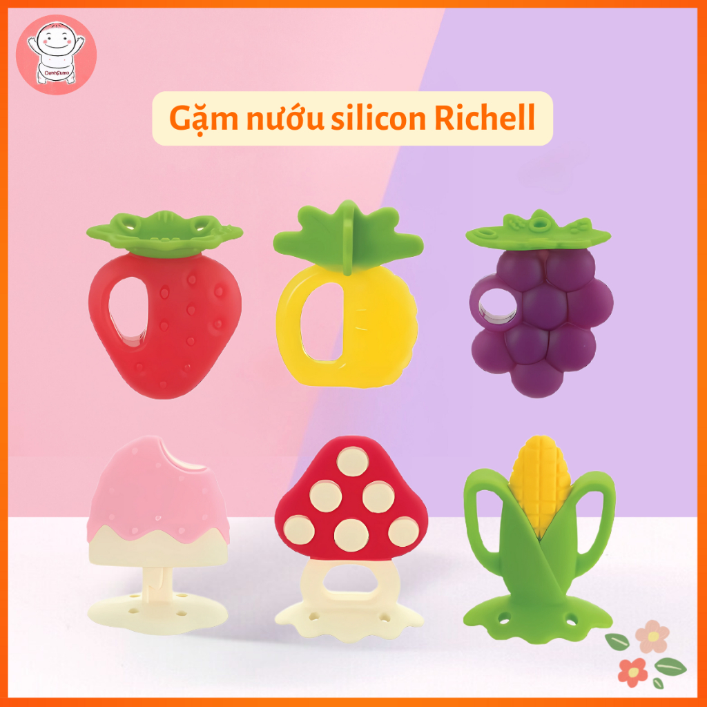 Gặm nướu silicon Richell có hộp đựng