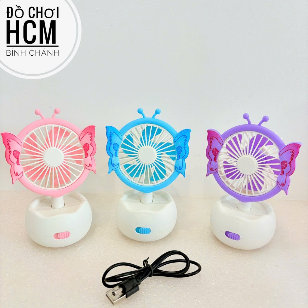 [KÈM DÂY SẠC - NHIỀU MẪU] Đồ chơi trẻ em Quạt cầm tay mini