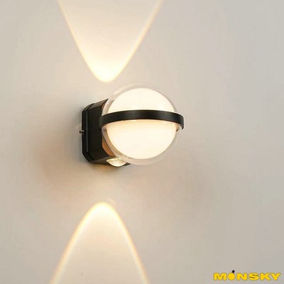 Đèn hắt tường MONSKY KEARA quả cầu trang trí nội thất sang trọng, ánh sáng vàng hiện đại (QX105)