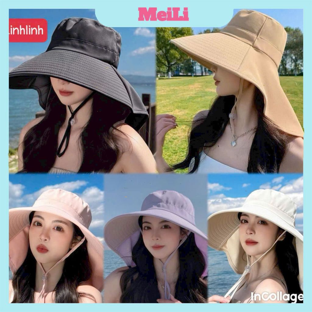 Mũ mùa hè nữ Trùm Đầu Toàn Diện  - Mũ Nón Ngư Dân Chống Nắng Chống Tia UV, Mũ Vành Lớn có thể gập gọn(tuyển sỉ)