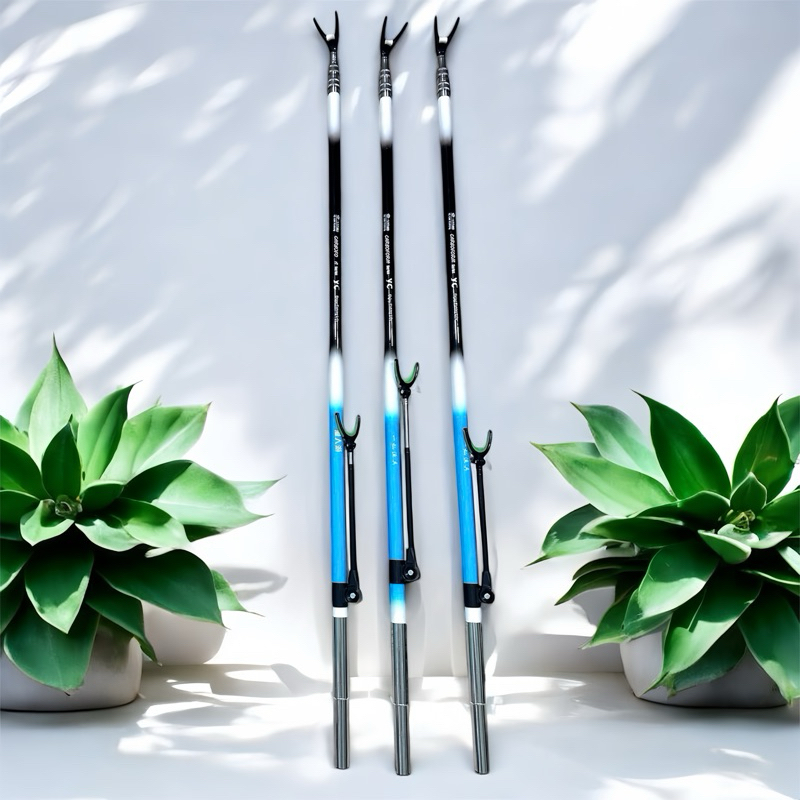 Gác Cần Và Cán Vợt Câu Đài Carbon YC, Chống Cần Câu Cá Kích Thước 2m1, 2m4, 2m7
