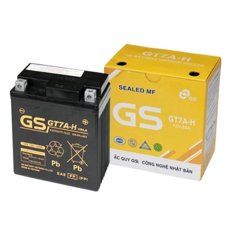 [Hoả tốc] Bình ắc quy xe máy GS GT7A-H 12V-7AH lắp xe SH Ý ,  Vespa , Dylan…