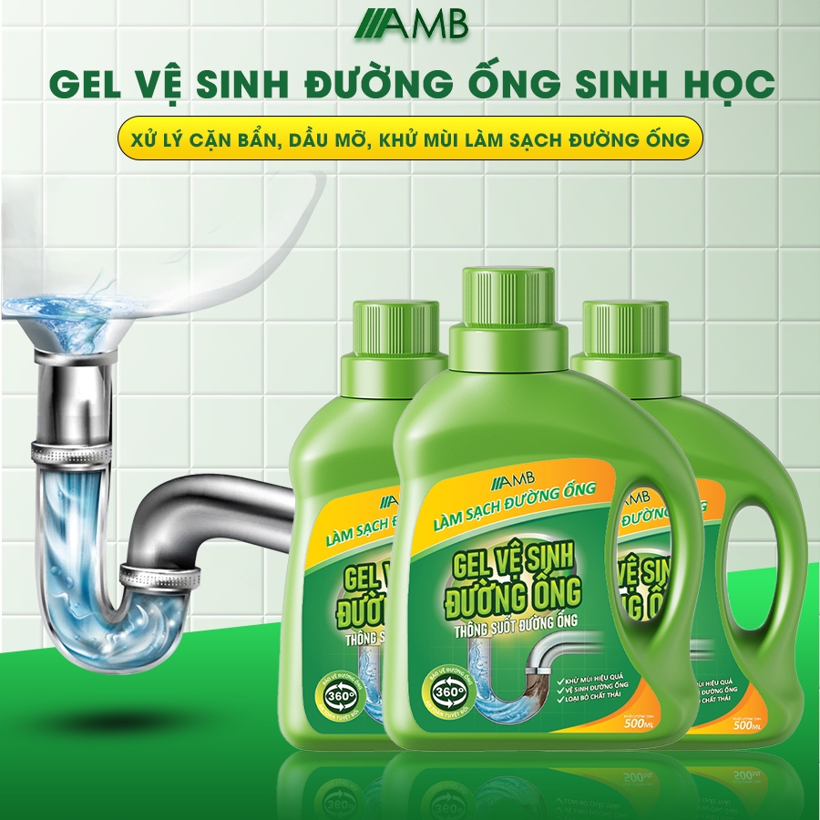 Gel vệ sinh đường ống AMB phòng tắc nghẽn, làm sạch đường ống, khử mùi hôi hiệu quả