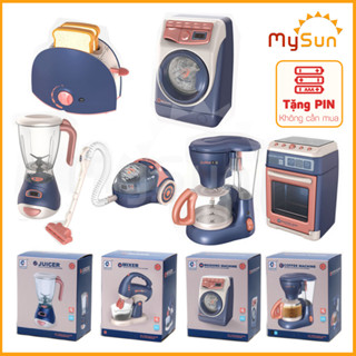 Bộ đồ chơi nhà bếp cỡ lớn máy giặt máy xay pha coffee cà phê hút bụi cho bé gái trai tặng sẵn PIN