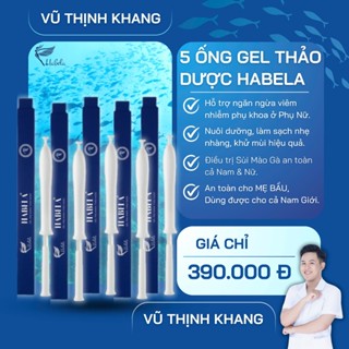 ( 5 Ống ) Gel Thảo Dược Phụ Khoa HaBeLa - Cân bằng độ PH. Giảm Khí Hư, Ngứa Rát, Ngăn Ngừa Tái Phát