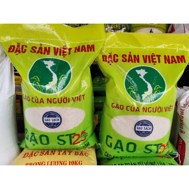 Gạo ST25 lúa tôm thơm dẻo đậm cơm, bao 10kg 5kg
