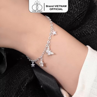  Vòng tay bạc nữ Tyche Butterfly sang trọng lắc tay thanh lịch phù hợp đeo đi học,đi chơi,di làm TYCHE JEWELRY 