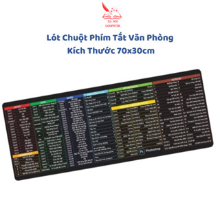 Lót Chuột Phím Tắt Văn Phòng 3 Li Siêu Dày Bo Viền, Kích Thước 70x30cm