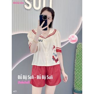 Bộ Đùi Cổ Tròn Lụa Latin B432 - Đồ Bộ Suli