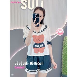 Bộ Đùi Cổ Tròn Lụa Latin B432 - Đồ Bộ Suli