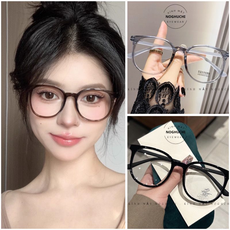 Kính Cận, Gọng Cận Có Sẵn Độ -0.50 ~ -5.00 chống ánh sáng xanh phong cách Hàn Quốc M02
