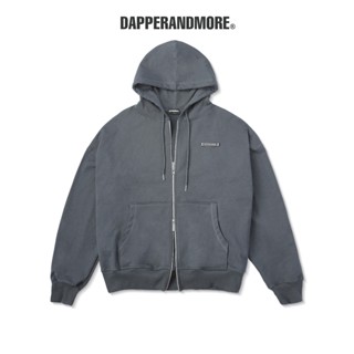 Áo Khoác Hoodie DAPPERANDMORE Metal Zipped Vải Nỉ Chân Cua 100% Cotton Phối Tag Kim Loại - Grey