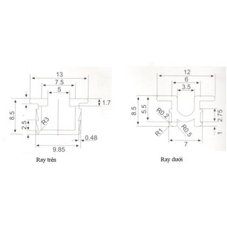 RAY LÙA TỦ ÁO 1,4m (Trọn bộ)