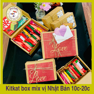 [QUÀ 1/6] Box LOVE quà tặng Soocla  và Kitkat Nhật Bản Box mix 10-12 vị làm quà tặng ( box10-20-30 cái)