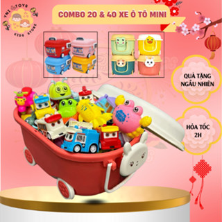 Combo 20 và 40 xe ô tô đồ chơi chạy bánh đà cho bé