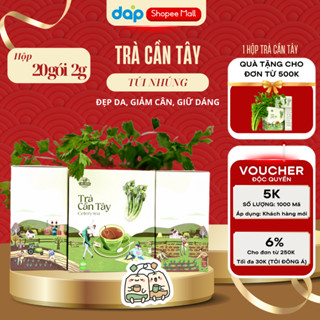 Trà Cần Tây nguyên chất, Trà Túi Lọc An Xuân Hộp 20 gói x 2g hỗ trợ giảm cân làm đẹp da tóc chắc khỏe