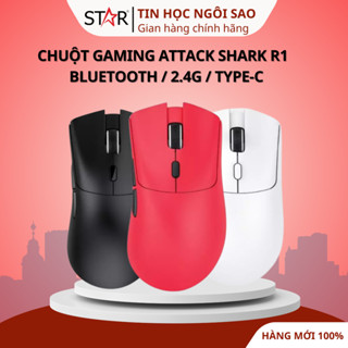Chuột Gaming Attack Shark R1 - Red/Black/White | 3 Chế Độ Kết Nối Bluetooth / 2.4G / Type-C - Bảo hành 12 tháng