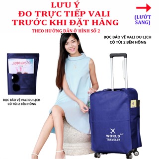  Vỏ bọc bảo vệ vali du lịch có túi hông túi trùm vali vải không dệt chống bụi chống trầy xước 