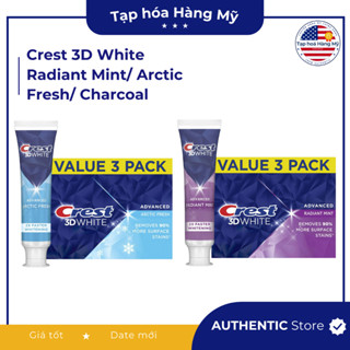  Kem đánh răng Crest 3D White Radiant Mint  Arctic Fresh  Charcoal   HSD 2027   