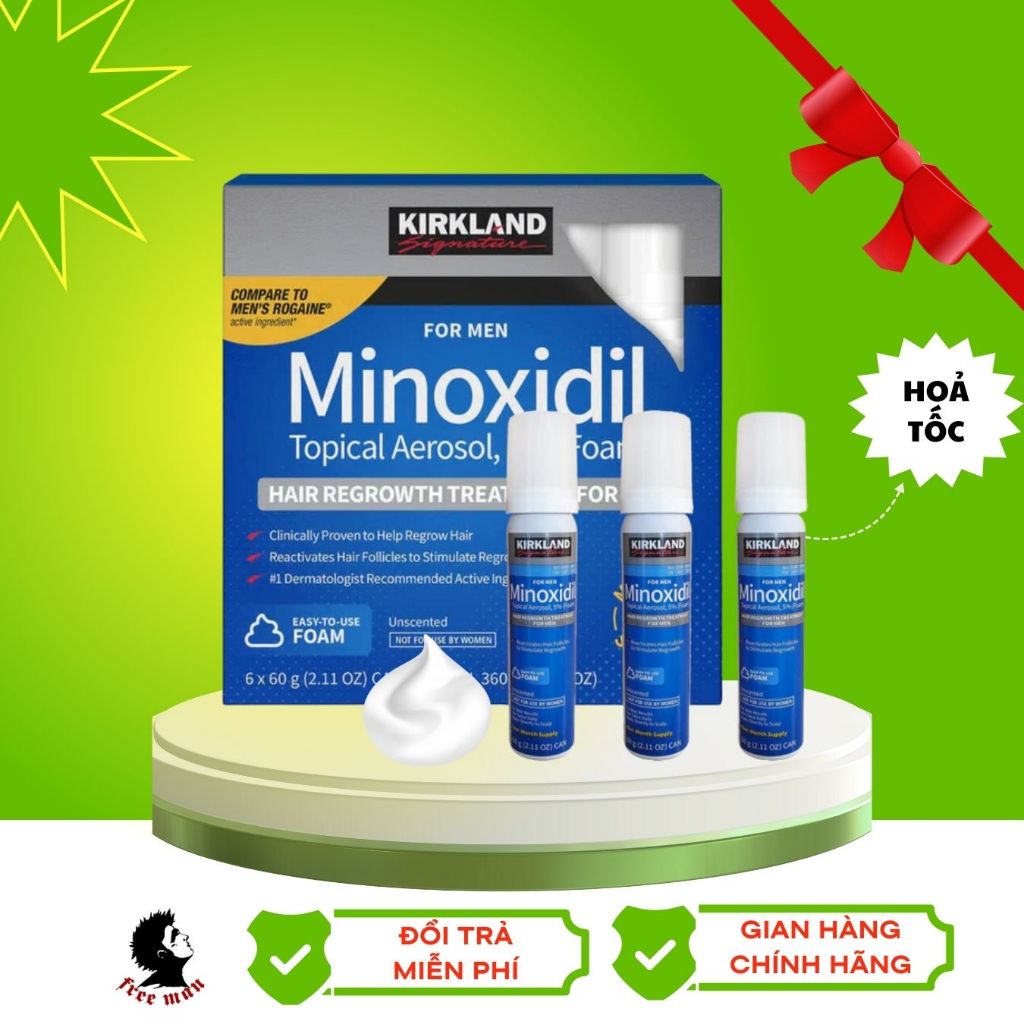 {Mẫu mới 2025} Minoxidil 5% Bọt Foam hàng Nhập Khẩu - Xịt Minoxidil dạng Bọt mọc Râu mọc Tóc