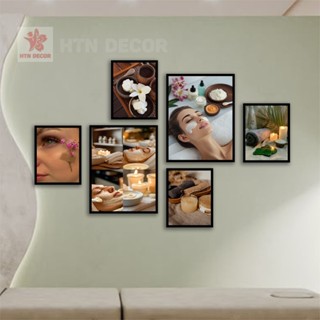 SET 6 Tranh Trang Trí SPA, CHĂM SÓC DA, MÁT XA CỔ VAI GÁY, Tranh Dán Tường Quán Spa, Nail, Mi,......