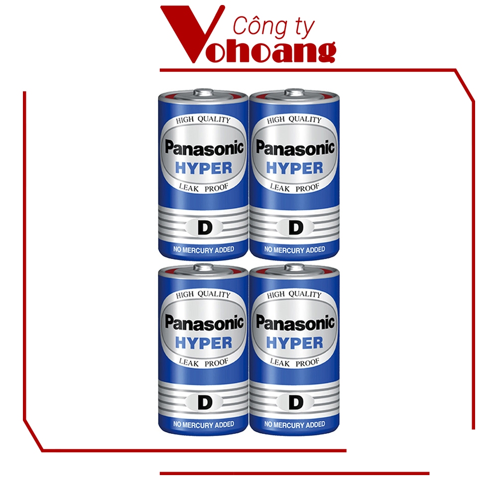 Bộ 4 pin D dùng cho bếp gas - Panasonic đại carbon - R20UT (Xanh)