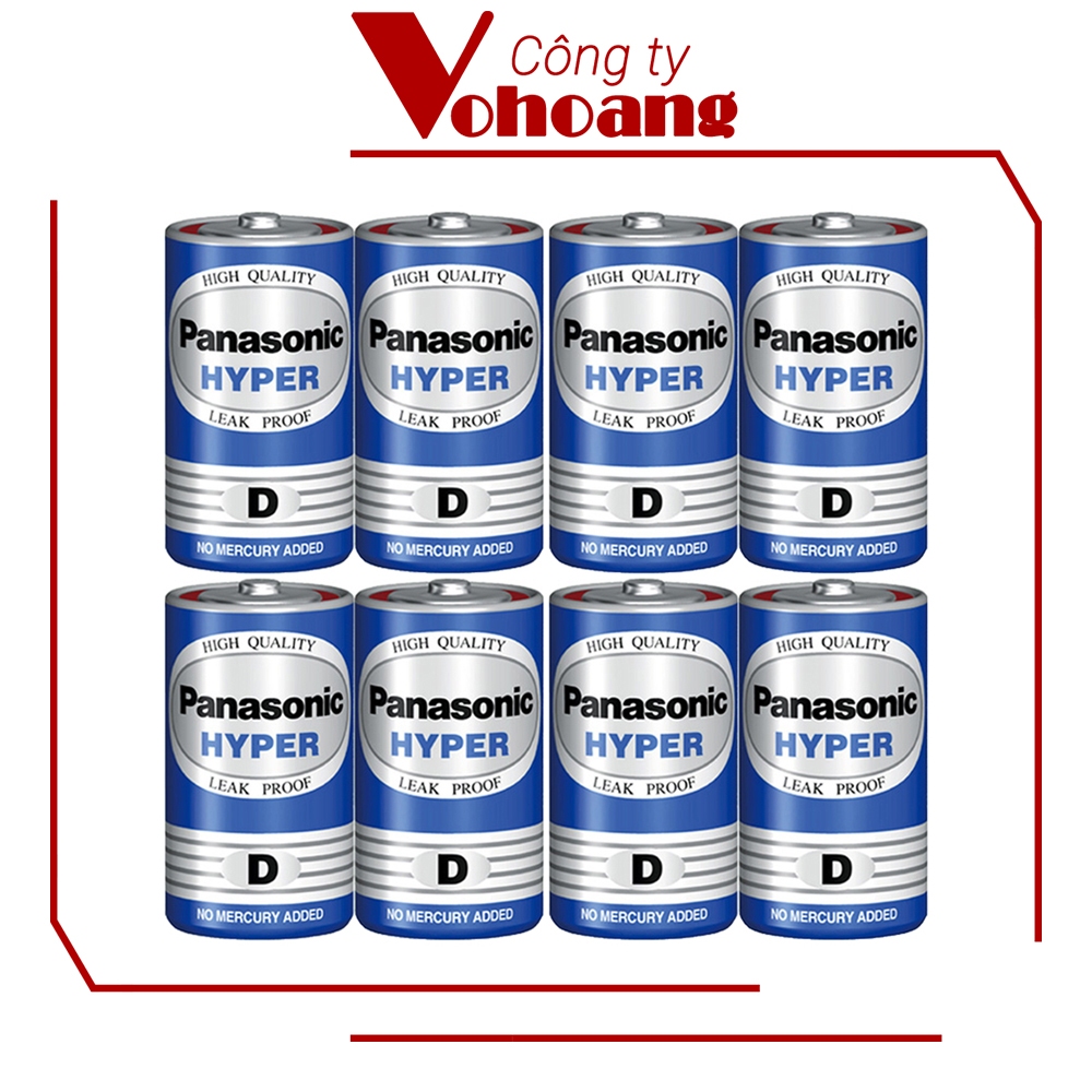 Bộ 8 pin D dùng cho bếp gas - Panasonic đại carbon - R20UT (Xanh)