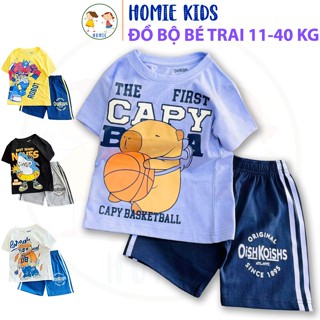 Bộ Quần Áo Bé Trai Size Đại 11-40 Kg Set Đồ Bộ Thun Cotton Bé Trai Mặc Mát In Game Khủng Long Homie Kids