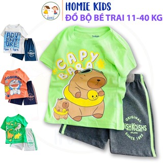 Quần Áo Bé Trai Size Đại Set Bộ Thun Cotton 4 Chiều Bé Trai 11-40 Kg Mặc Mát In Hoạt Hình Đẹp Homie Kids