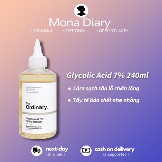  The Ordinary Glycolic Acid 7% Toning Solution 240ml Sữa dưỡng da làm sạch toner tẩy da mềm sữa dưỡng da xốp sạch sâu 