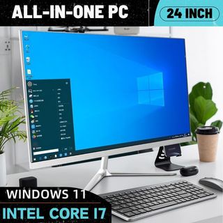 Lenovo 24inch màn hình lớn core i7 All-in-one PC 16GB+512GB HD hiển thị, chơi game, văn phòng tiện lợi, Win 11，MS office
