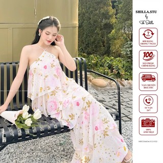 Váy đầm thiết kế cao cấp màu kem hoa yếm sang trọng [ Ảnh thật ] The Shilla-CG.M61C0.64D4(SA25)