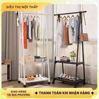  Giá Treo Quần Áo Chữ A 2 Tầng Có Bánh Xe Tiện Lợi Nhỏ Gọn Di Động Phù Hợp Mọi Không Gian 