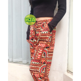 Quần lanh thổ cẩm ống Suông có túi mặc ở nhà🌈 may tại xưởng 🌈 Quần alibaba lanh thái nam nữ thoáng mát hoạt tiết thổ cẩm