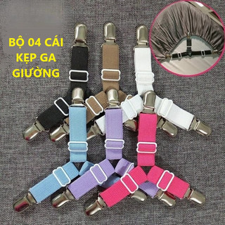 Bộ 4 Kẹp giữ cố định Ga Giường Drap Chống Xê Dịch. Kẹp drap góc 3 chấu