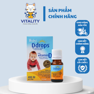 Vitamin D3 Drops Baby Ddrops bản Mỹ / Canada Bổ Sung Vitamin D Cho Bé Lọ 90 Giọt, Vitality Store