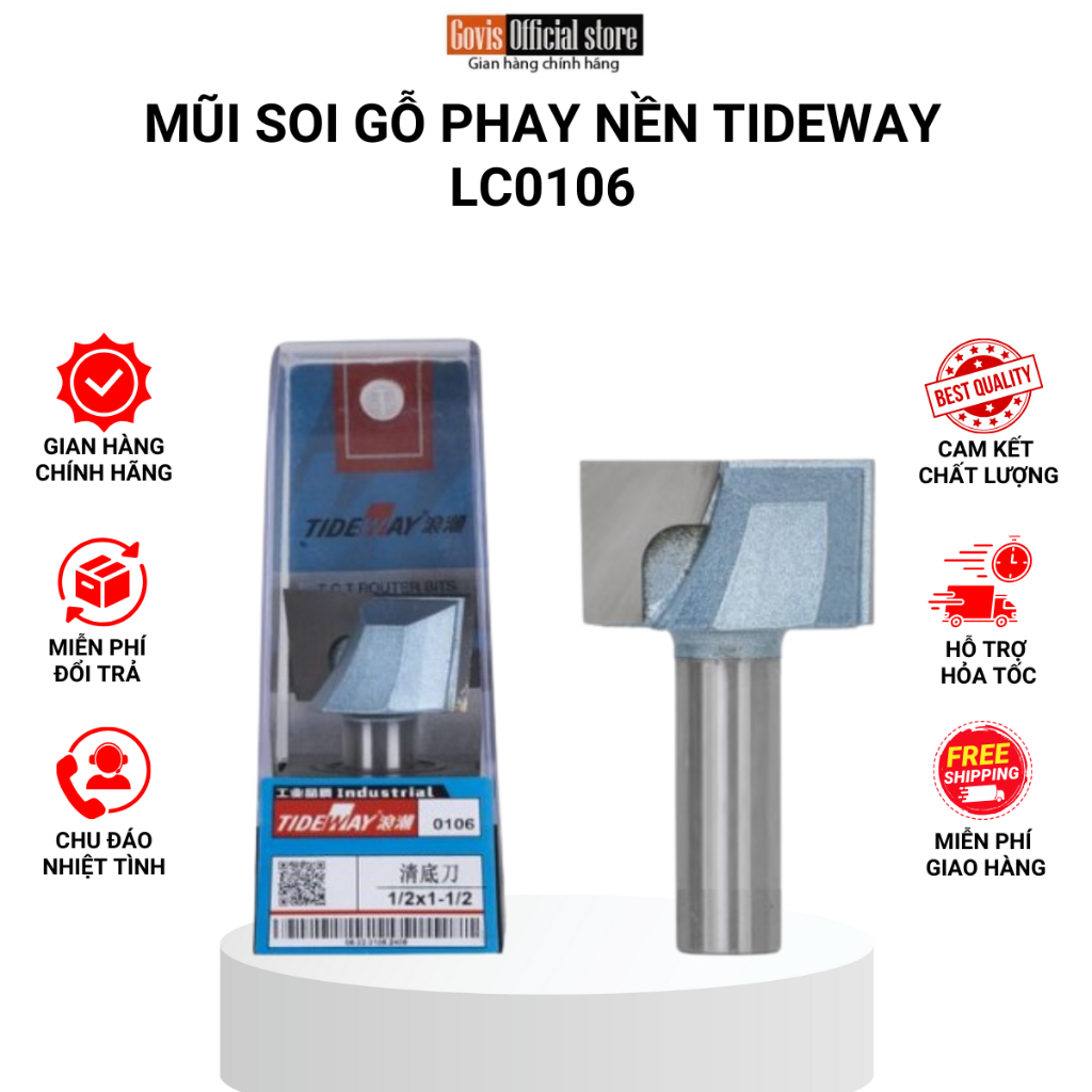 MŨI SOI GỖ PHAY NỀN TIDEWAY LC0106
