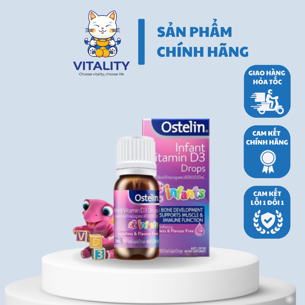 Vitamin d3 úc Ostelin Infant Drop 2,4ml và Ostelin kid liquid 20ml