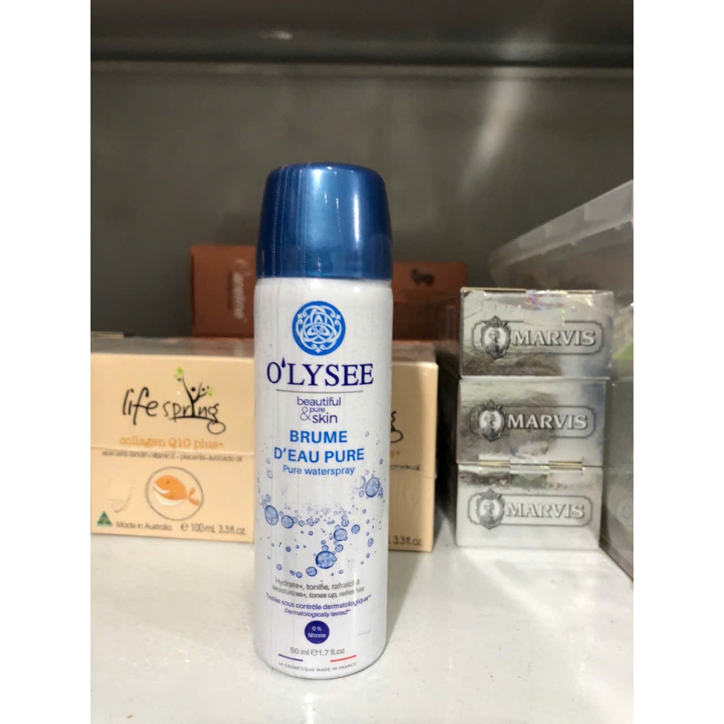 O'LySee Pure Waterspray Xịt khoáng dưỡng da, Pháp (màu Xanh 50ml)