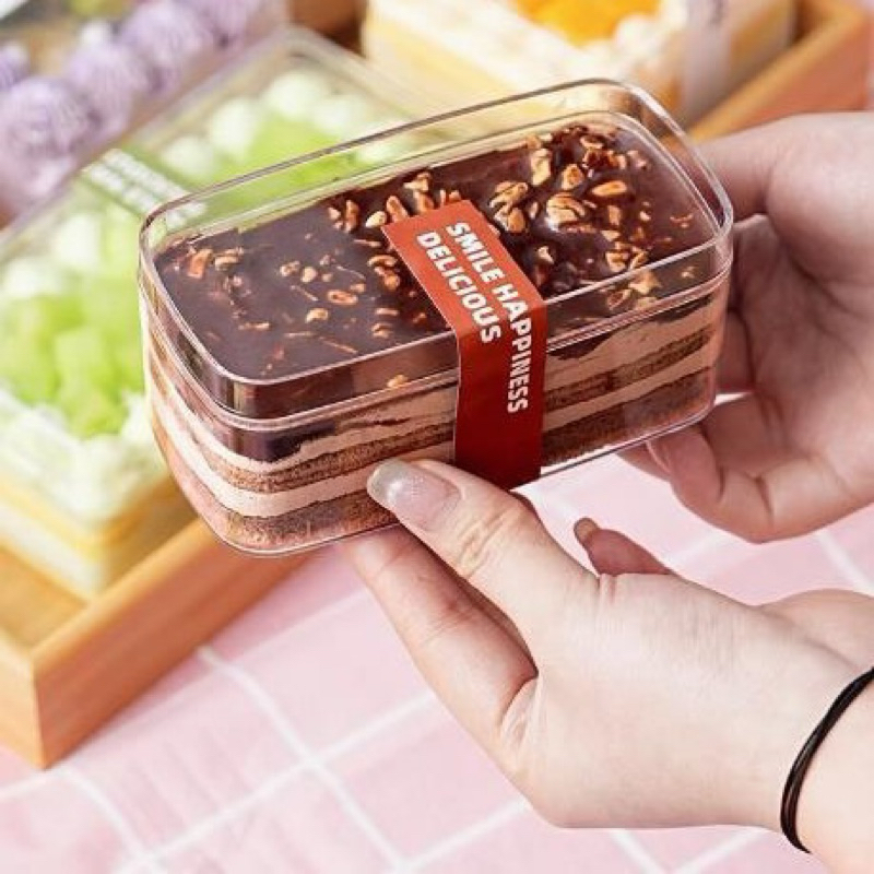 Hộp chữ nhật đựng Mousse, Tiramisu kèm nắp JL001 (1 chiếc)