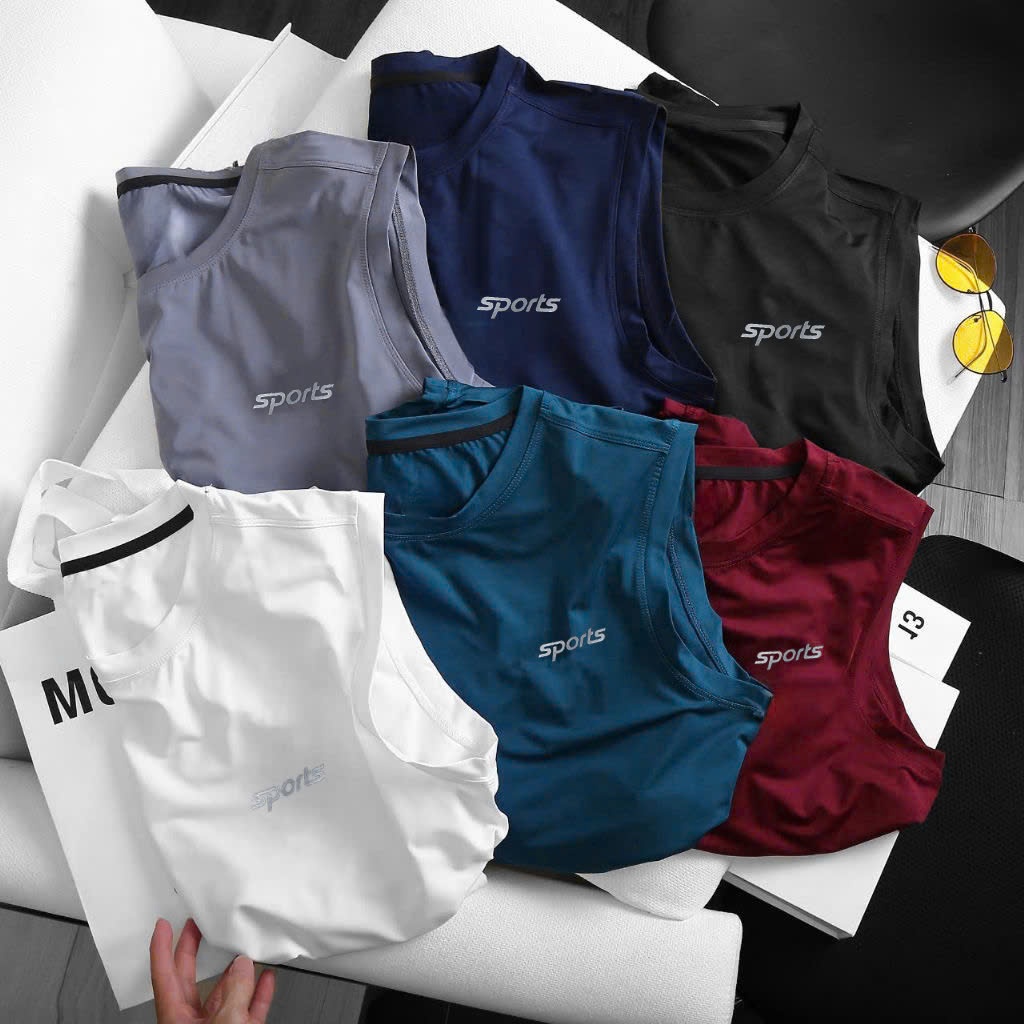 [bigsizemen] Áo thun ba lỗ thể thao bigsize đủ màu vải thun lạnh size 80kg - 130kg - sports