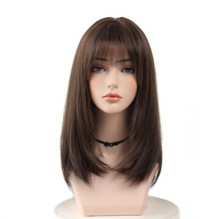 (TẶNG LƯỚI) Tóc giả nữ nguyên đầu mái thưa dáng cúp lửng