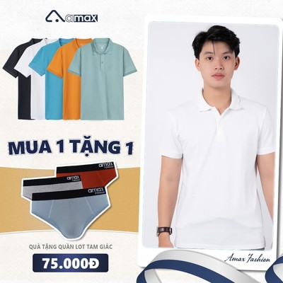 Áo Polo cá sấu Nam Amax cao cấp .co giãn, chống nhăn, mát trong từng sợi vải