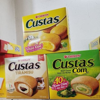 Bánh Custas 12 vị kem trứng, Tiramisu, cốm