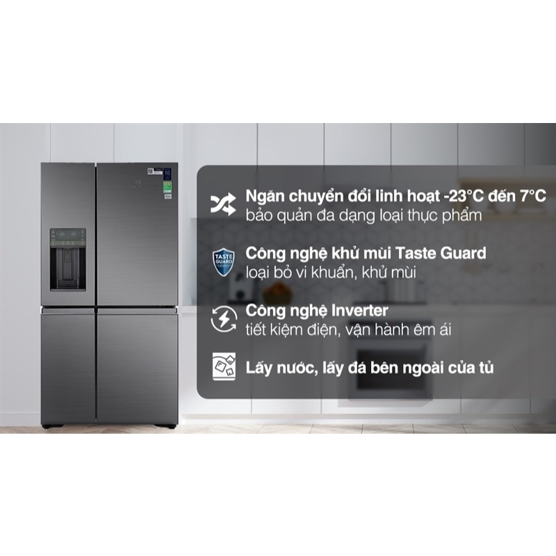 Tủ lạnh Electrolux Inverter 609 Lít EQE6879A-B - THÁI LAN
